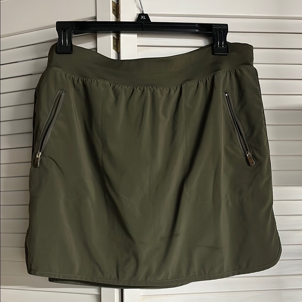 tek gear Olive Green Active Mini Skort with Zip Pockets